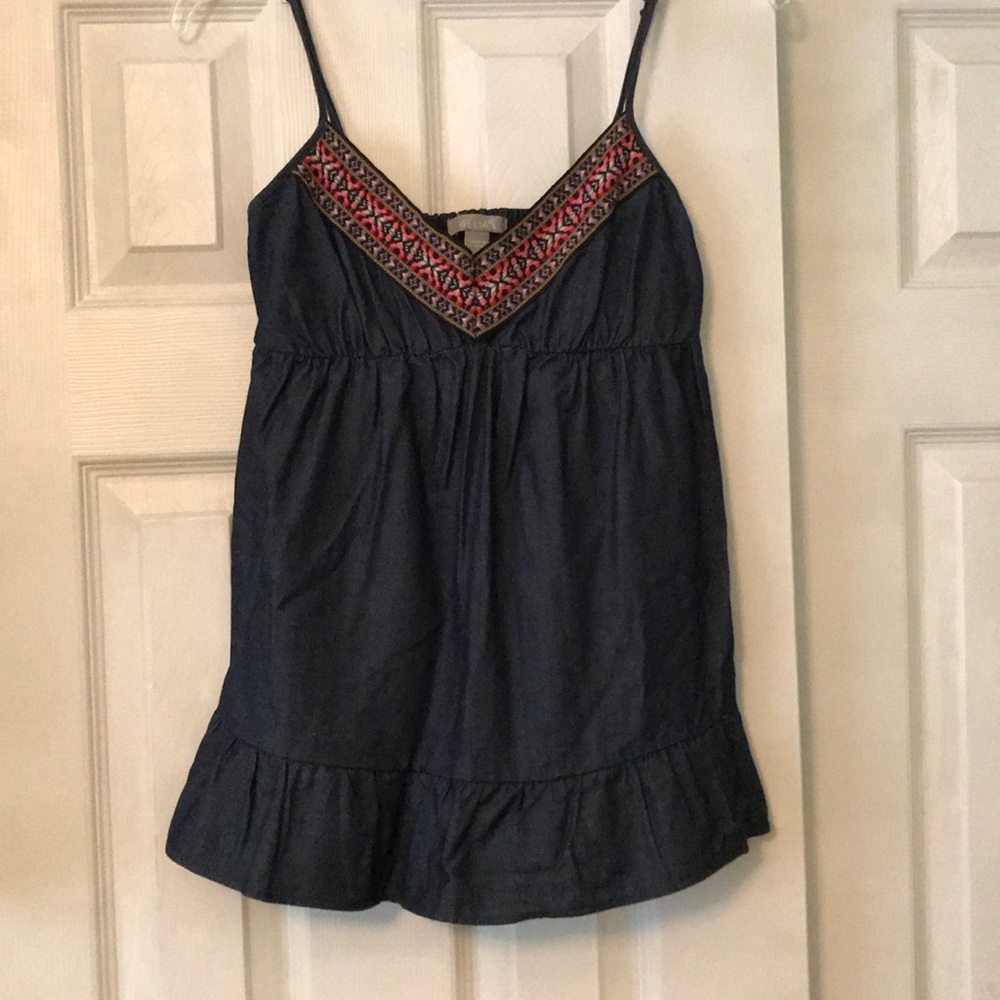 *Delias* Denim Embroidered Tank Top